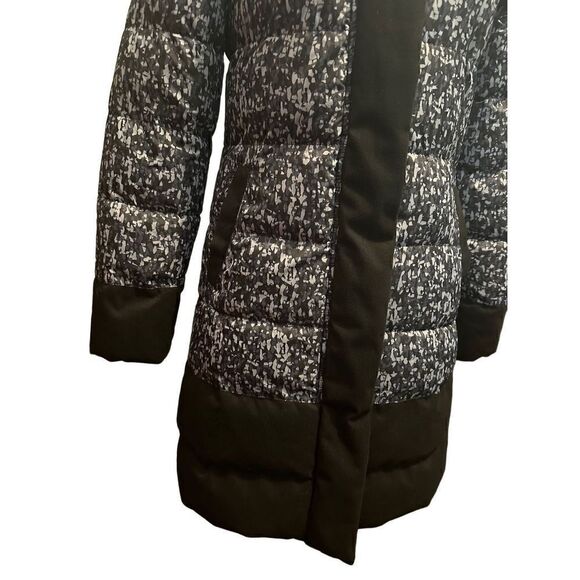 Fabletics Waco Confetti Print Puffer Winter Coat Jacket Black Grey Womens XS - Picture 3 of 13